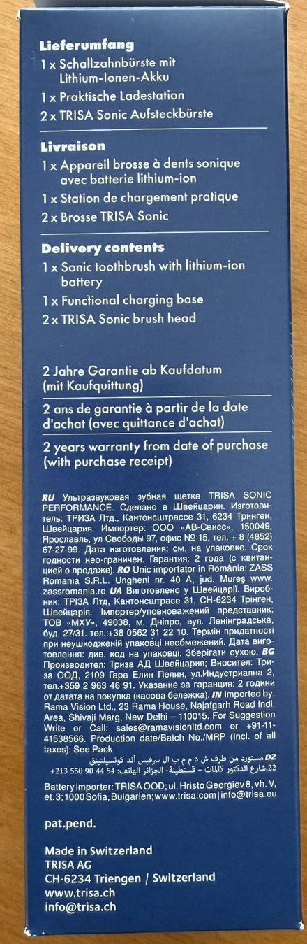 Trisa Soins dentaires: Trisa Sonic Performance Schallzahnbürste neu – Neuf (Voir description) à Lohn-Ammannsegg par Balmer014 1