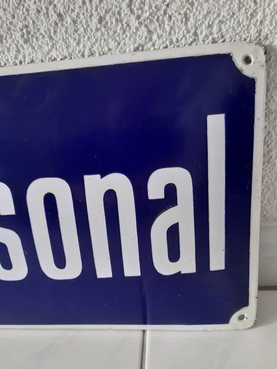 Emailschild Zugspersonal Bahnhof Plaque émaillée gare 4