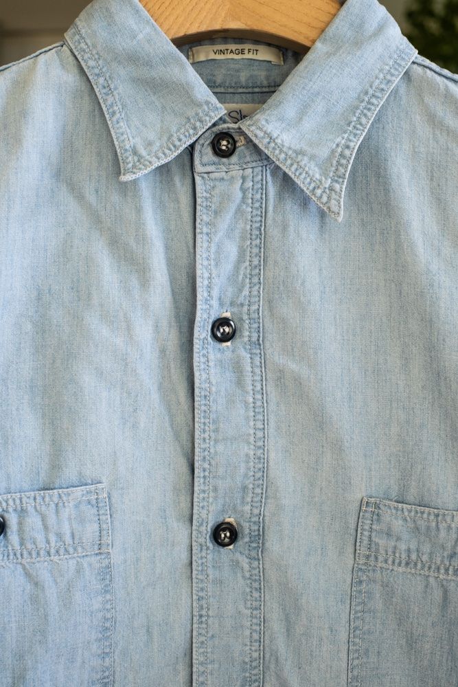 Camicie: ORSLOW Chambray Workshirt, Hemd – Usato da Zürich venduto da Andreas_Florian 4