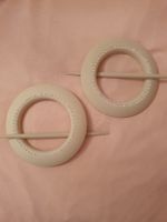 NEU 2erSet Raffhalter Vorhanghalter Rund mit Strass beige