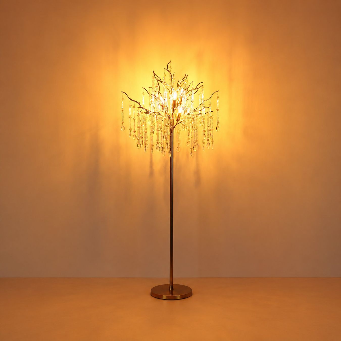 Lampade: Stehleuchte, Glaskristalle, 165 cm Höhe – Nuovo (secondo la descrizione) da Kreuzlingen venduto da Smart-Light 3
