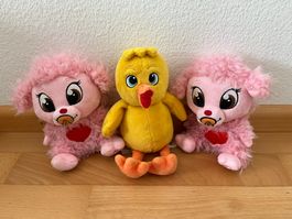 Oster-Plüschtier-Set: 2 Schäfchen (Leuchtfunktion) & 1 Küken