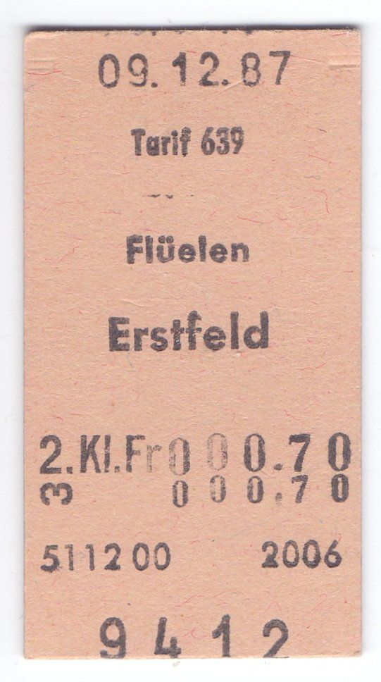 Biglietti: Billette Flüelen - Erstfeld – Usato da Langenthal venduto da Sammlungs_aus