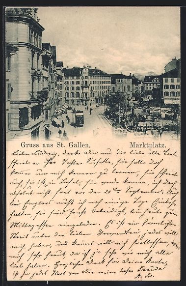 Cartes postales: St. Gallen, Strassenbahn am Marktplatz – D'occasion à Berlin par bartko-reher