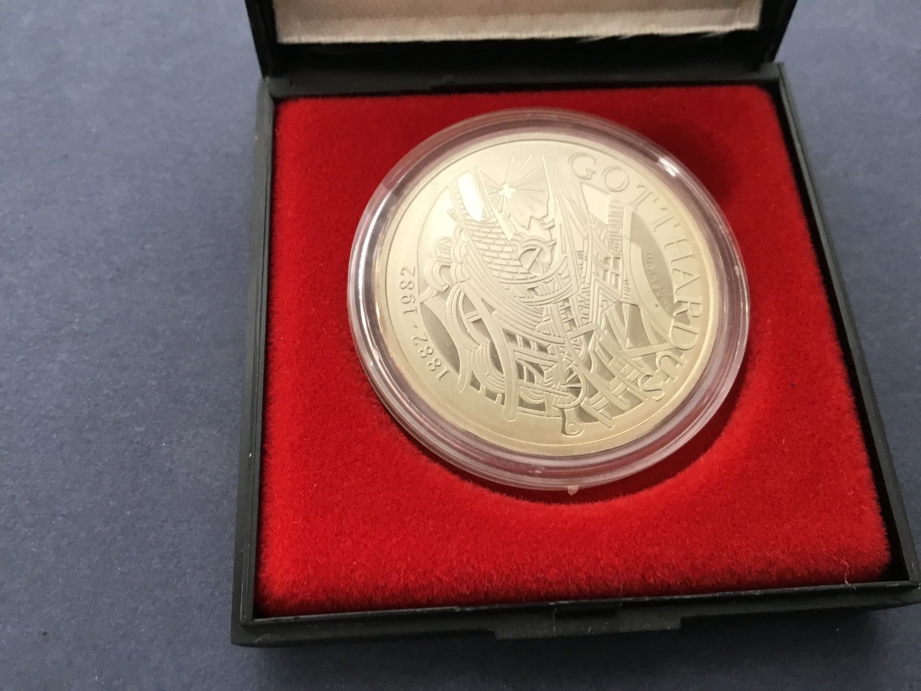 Tutti le monete: 5 Franken Gotthardbahn 1982 PP – Nuovo e nell'imballaggio originale da St. Margrethen SG venduto da alfapeugeot10