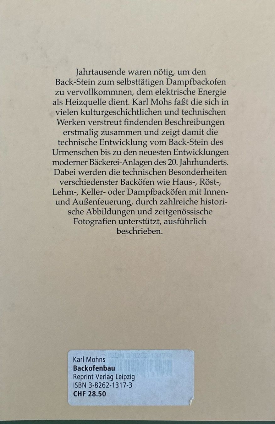 Libri: Mohs Karl, Backofenbau – Nuovo (secondo la descrizione) da Sarnen venduto da Livres 1