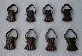 Vorhangclips Vintage aus Metall in "Kleidchenform" 8Stk.