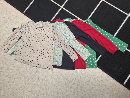 Kinder Langarmshirts Set 5 Stück, Gr 110/116