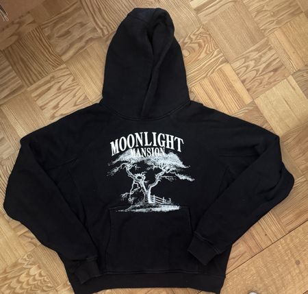 Moonlight Mansion Black Pullover Hoodie - Size Medium
