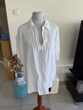 Bluse von Rabalder Weiss Grösse M Leinen
