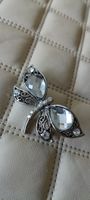 Pretty Dragonfly Brooch, Silver-tone & Sparkling Gems