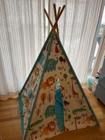Gut erhaltenes Kindertipi, Indianerzelt mit Tiermotiven