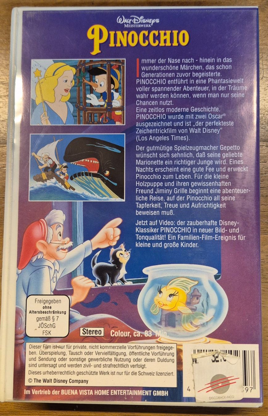 Tutti i VHS: VHS-Videokassette Walt Disneys "Pinocchio" – Usato da Spreitenbach venduto da Weha9 1