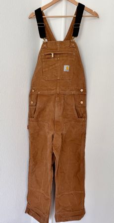 Carhartt Brown Bib Overalls, Relaxed Fit, Size 34x28, NEW! (