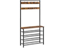 Garderobenständer mit 5 Ebenen, Schuhregal Garderobe vintage