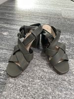 Navyboot Khaki Leather Heeled Sandals Size 37, NEW