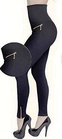 Leggings mit goldenen Reissverschluss-Details