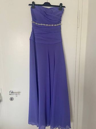 Lila Abendkleid mit Bolero, abnehmbare Träger Grösse M