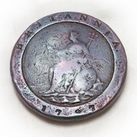 BRITANNIA Münze von 1707 Kupfer 40mm x 5mm Geld England
