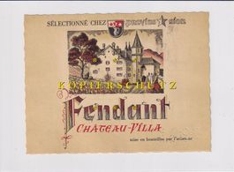 Etikette für Wein - Fendant Château-Villa 1966 (gelocht) /bd