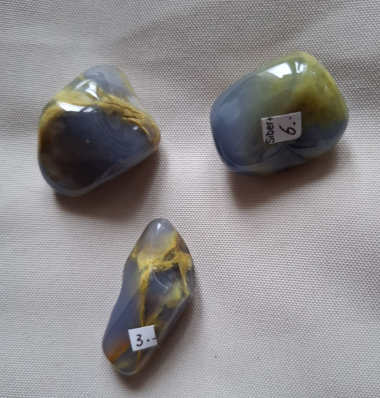 Minerali & Pietre curative: 3 Stück Blue Lace Agate – Usato da Dietikon venduto da Hirschkopf 1