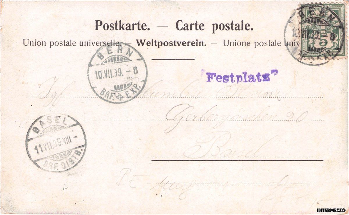 Cartoline postali: Reichenbach bei Bern // 1909 Aare – Usato da Basel venduto da intermezzo12 1