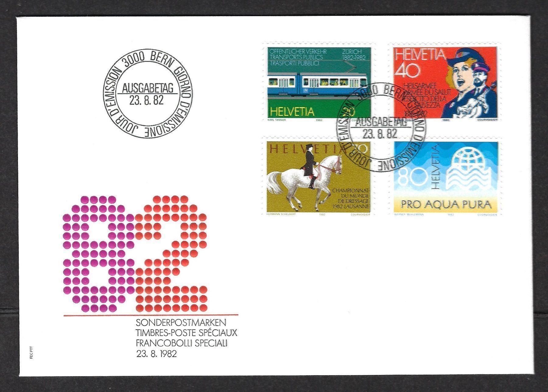 Alle Briefmarken: Sonderpostmarken 1982, Ersttagsbrief – Gebraucht aus Luzern von Einh0rn