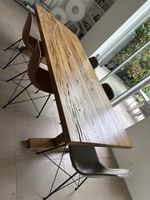 Table massive en bois de chêne, design unique et chaleureux!