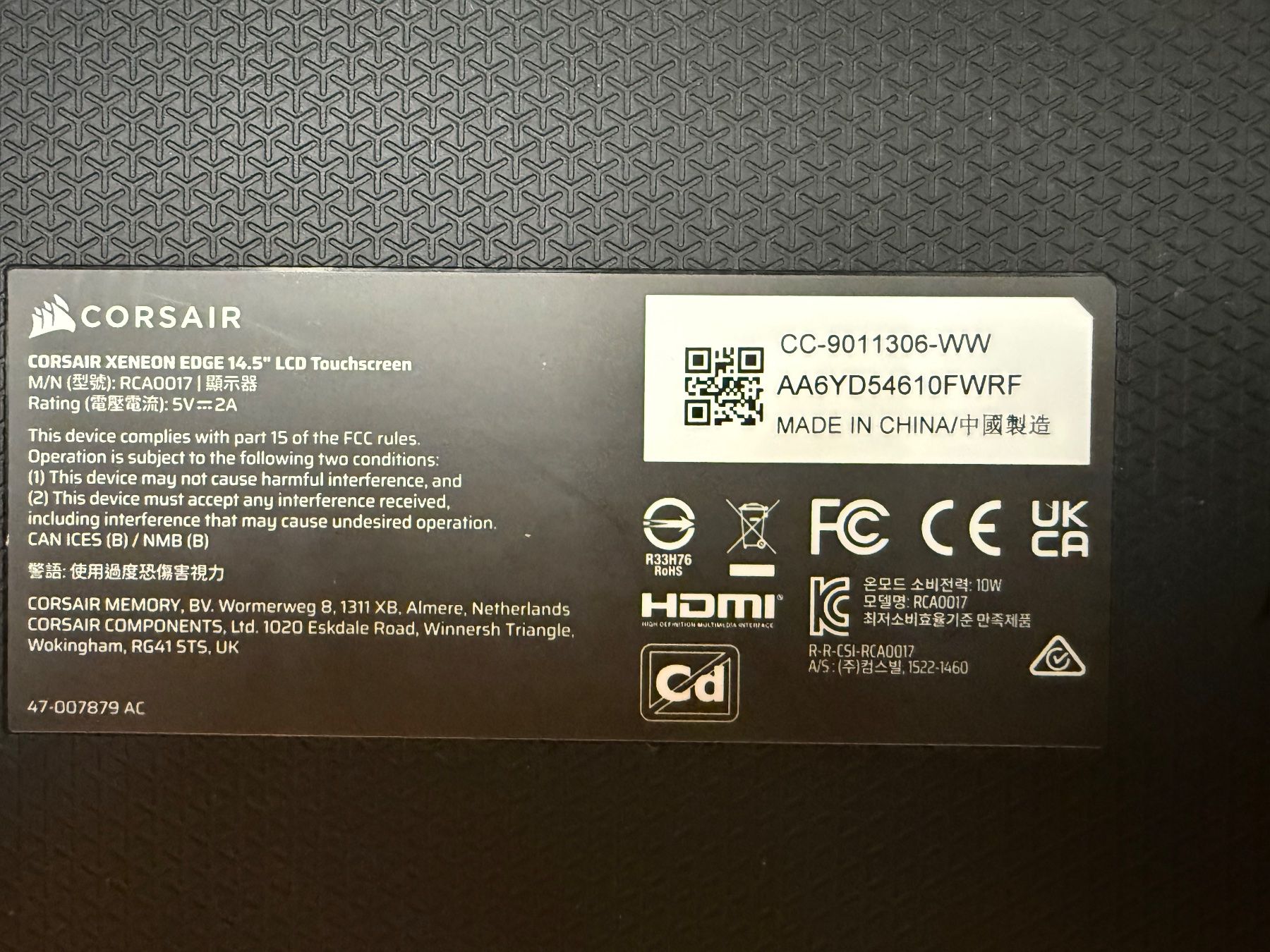 Corsair Monitor: CORSAIR XENEON EDGE 14.5" LCD Touchscreen – Usato da Hergiswil NW venduto da Tested-good 2