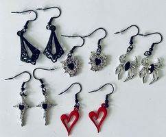 Ohrringe Set 5 Paar  Schwarz Neu