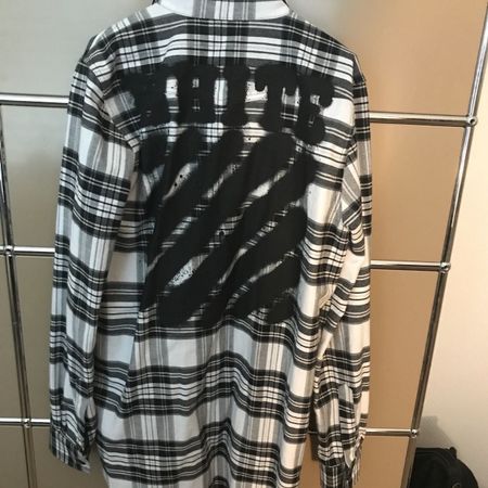 Off white spray stripes cotton flannel