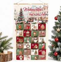 Grosser Adventskalender zum Befüllen, Stoff mit 24 Taschen