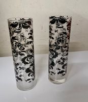 Zwei schöne Blumenvasen aus Glas, Höhe 23 cm, Top!