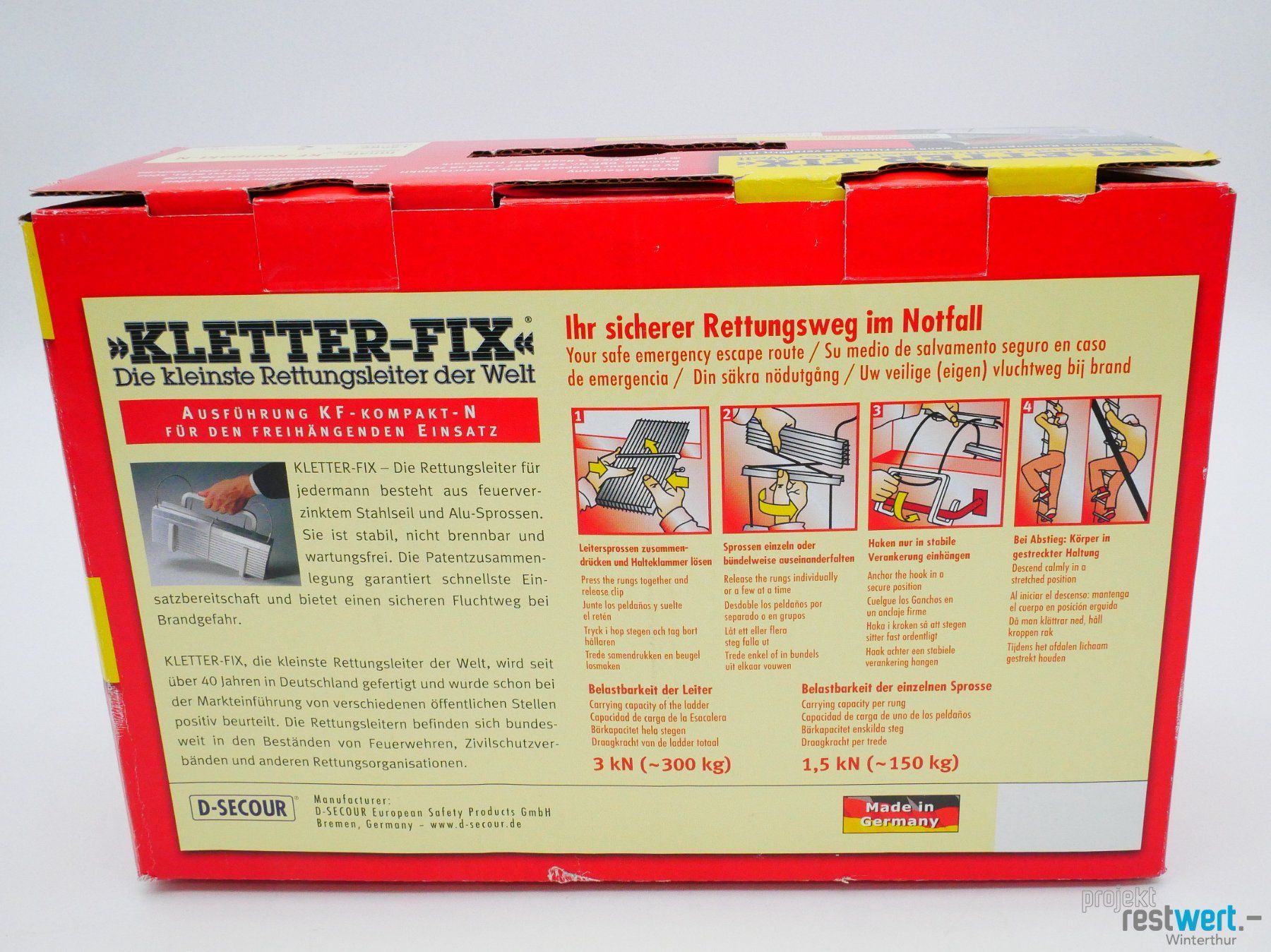 Scale: KLETTER-FIX® Rettungsleiter 8m – Nuovo (secondo la descrizione) da Winterthur venduto da Restwert_Winterthur 8