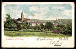 AK Burgdorf, Ortsansicht mit Kirche