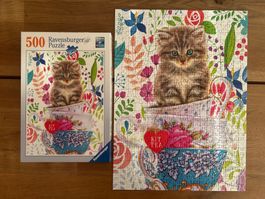 Puzzle Kätzchen im Tässchen 500teilig