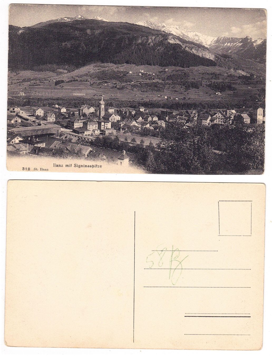 Cartes postales: Ilanz mit Signinaspitze – D'occasion à La Tour-de-Peilz par amjust