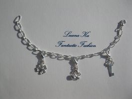 Bettelarmband versilbert inkl. 3 Charms *OVP*