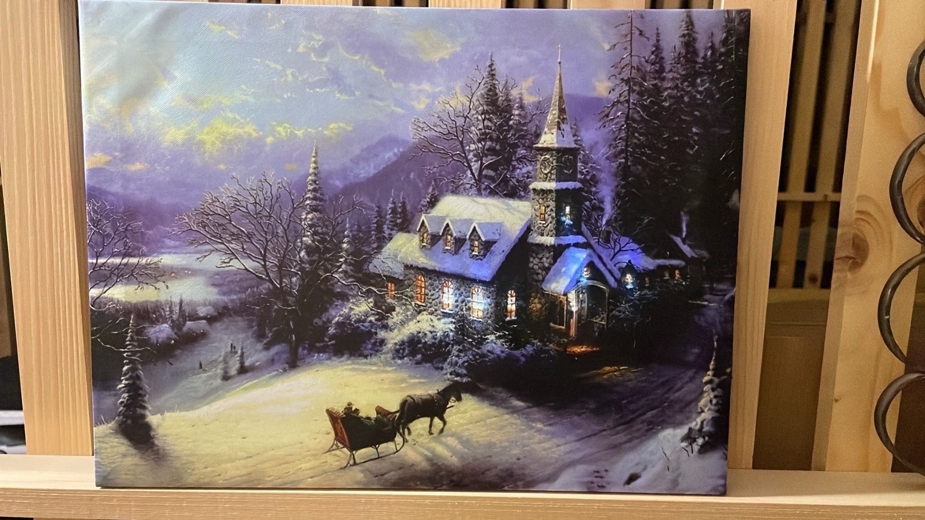 Foto & Immagini: Leinwandbild Winterlandschaft mit Kirche – Usato da Flawil venduto da Pirar