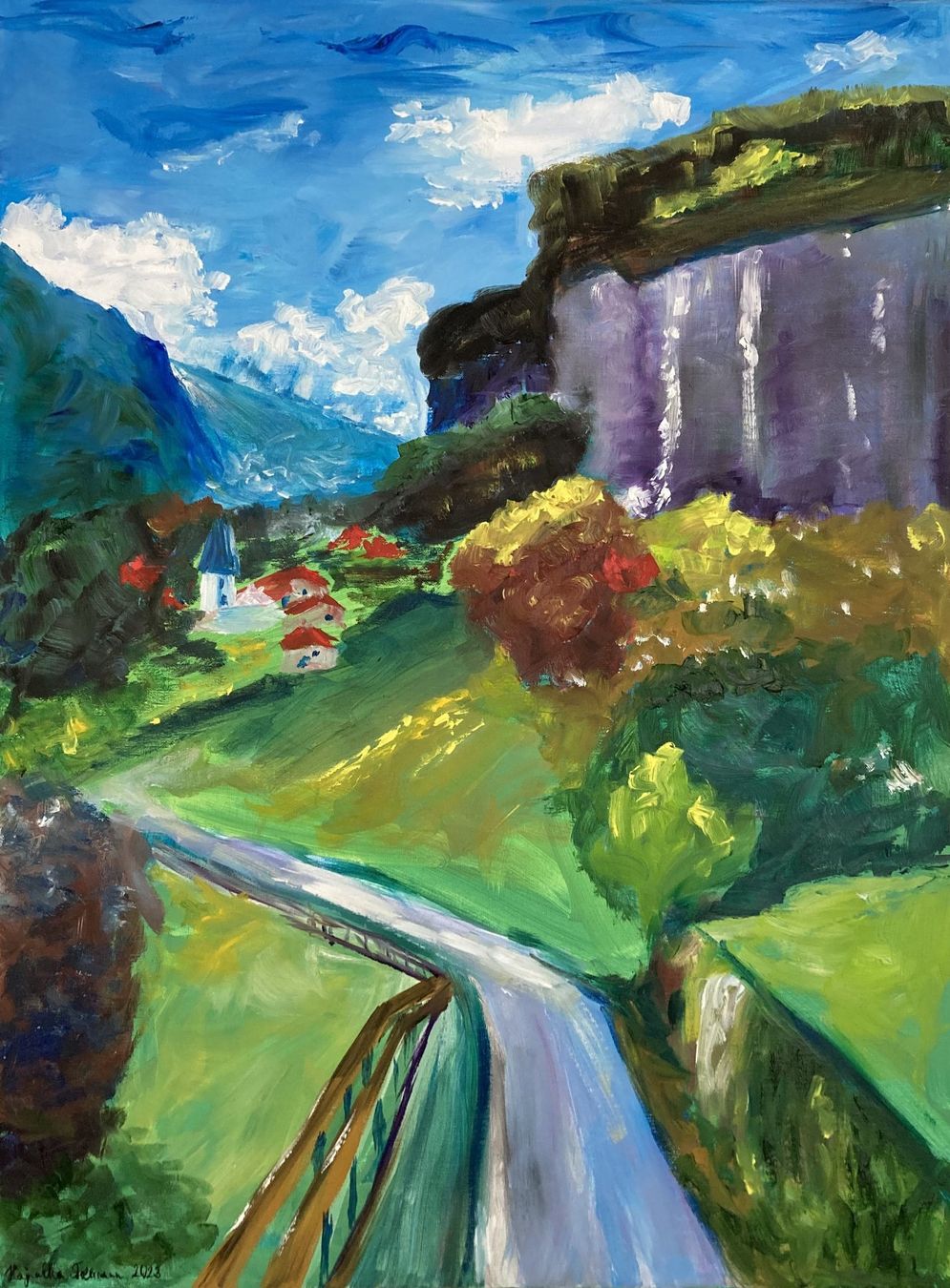 Dipinti: Ölgemälde "Herbstlandschaft in Lauterbrunnen" – Nuovo (secondo la descrizione) da Cham venduto da Felha 3