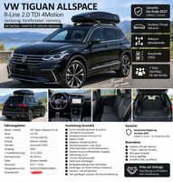 🚗 VW Tiguan Allspace 2.0 TDI R-Line 4Motion DSG – 7 Plätze
