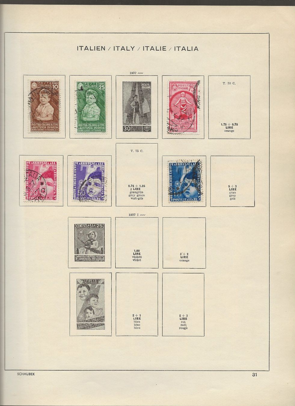 Tutti i francobolli: Marken Italien 1934 bis 1938 – Usato da Au ZH venduto da xelagreb01 6