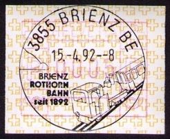 ATM 8A_Werbe-Vollstempel K 40c_3855 BRIENZ BE_15.4.92 ET !