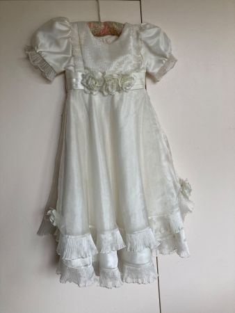 Festliches Mädchenkleid, ecru, Grösse 116