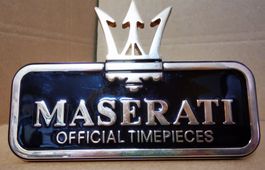 Maserati watches, Aufsteller, Emblem, Logo,schweres Material