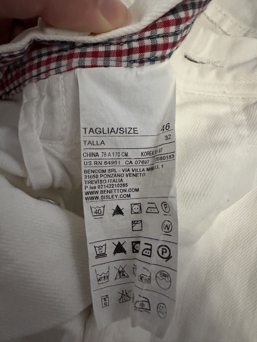 Sisley Pantaloni: Herren Hose Weiss – Nuovo (secondo la descrizione) da Langnau am Albis venduto da ren_v9bf 1