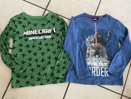 2 Langarmshirts Minecraft und Star Wars  Gr.128