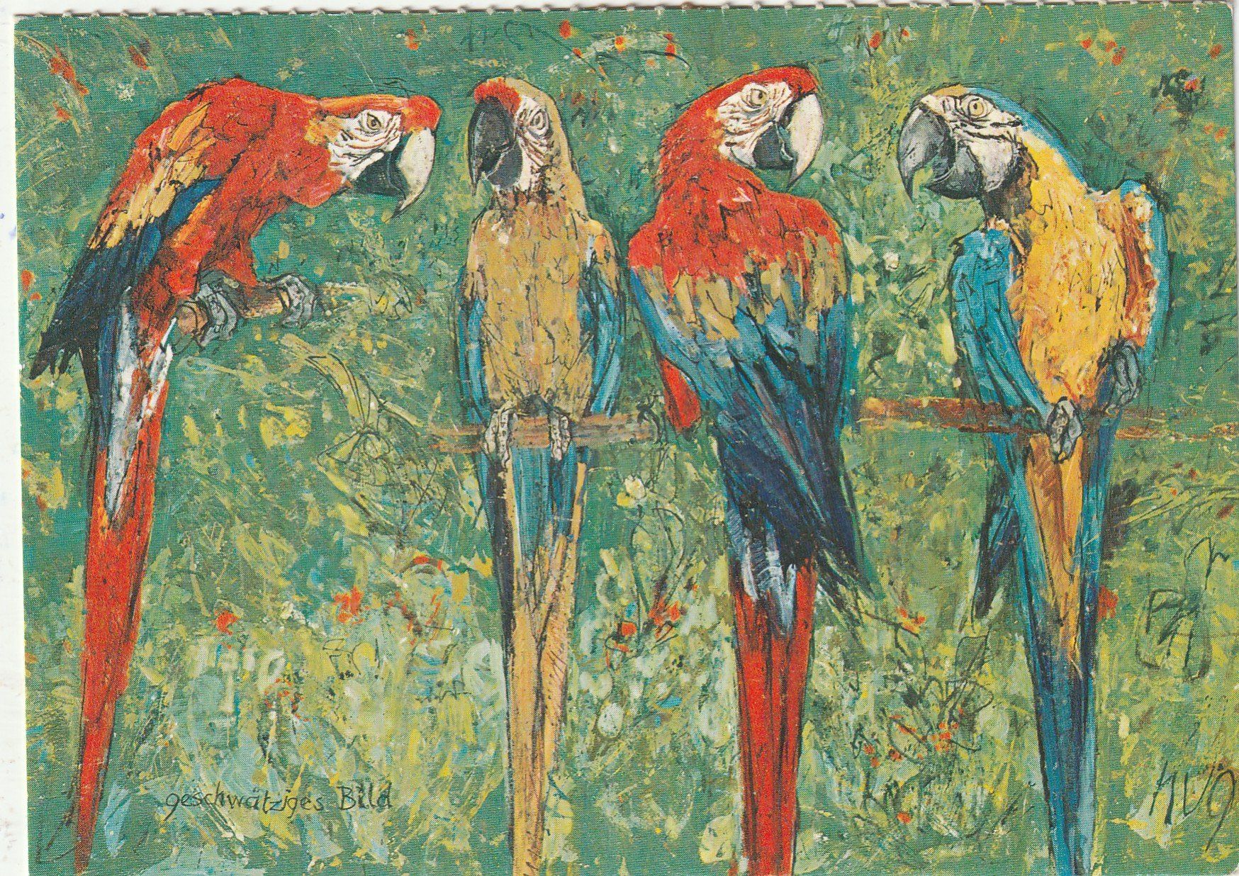 Cartoline postali: Papageien Karte – Usato da Lumbrein venduto da made02