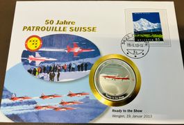 Patrouille Suisse  Numisbrief versilberte Medaille 2013