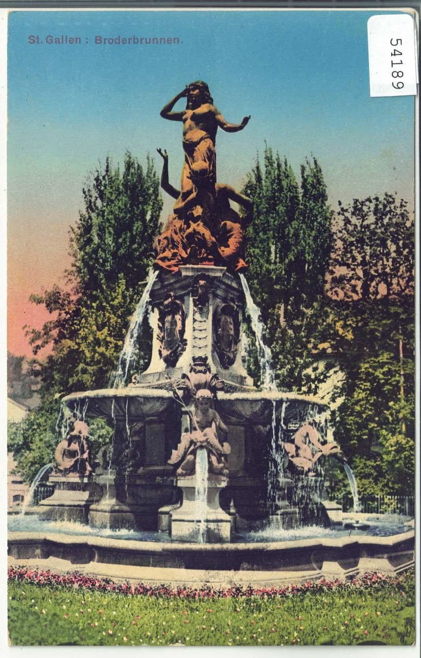 Ansichtskarten: St. Gallen - Broderbrunnen - Litho – Gebraucht aus Ettingen von Kartenplanet